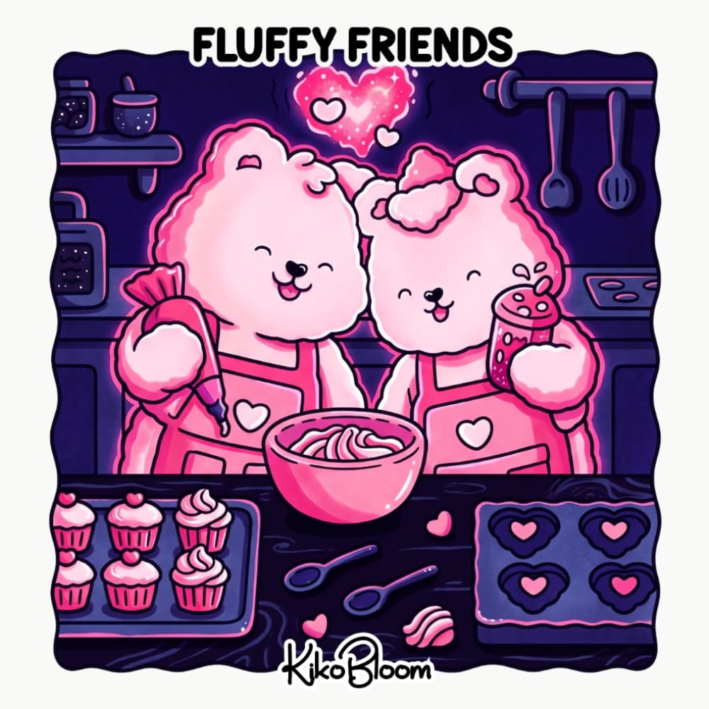 Fluffy Friends: Cute Animal Coloring Book for Adults and Teens with Simple and Easy Adorable Designs