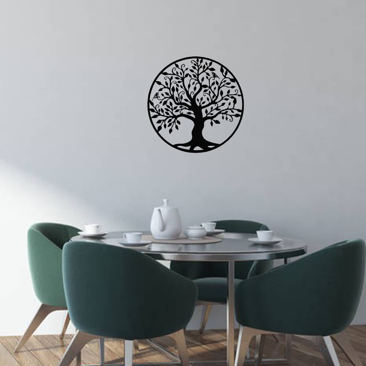 Árbol de la vida de metal para colgar en la pared, 50 cm, decoración de hierro para el hogar, sala de estar, decoración interior y exterior