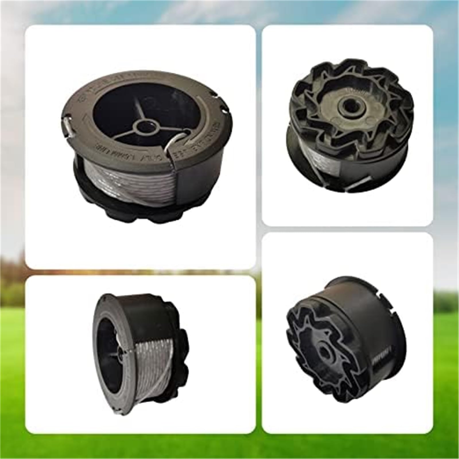 Wivplex Carrete para cortacésped F016800570 Carrete de Repuesto para cortacésped, Hilo de cortacésped de 1,6 mm x 6 m, para Corte de césped Universal 18 18-26 18-260(Black 2 1)