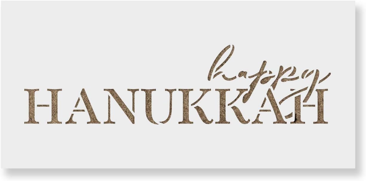 Simple Happy Hanukkah Stencil - Happy Stencil, Bring The Festival of Lights to Your Projects, Simple Stencil