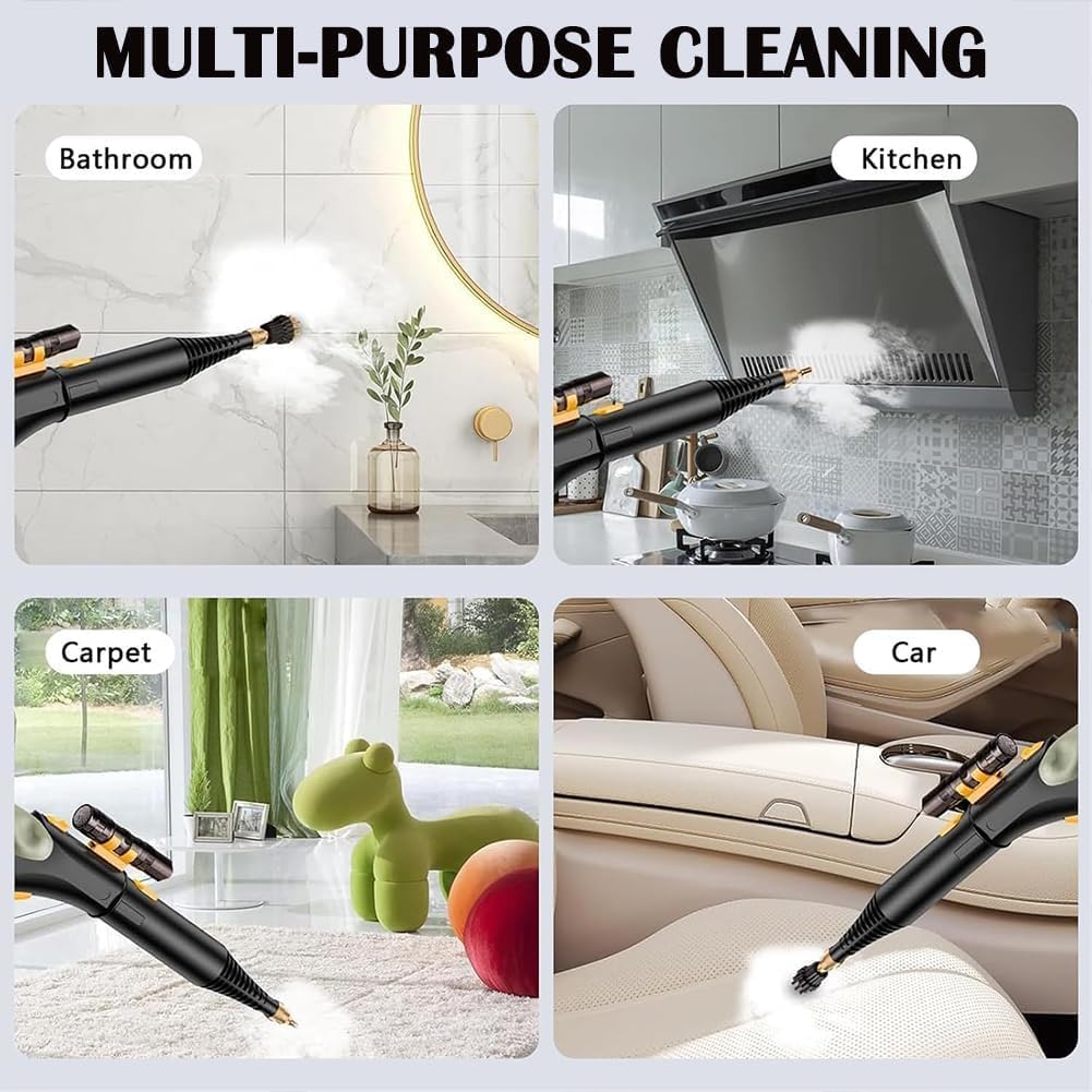 1L Large Capacity Handheld Steam Cleaner, High Pressure High Temperature Steam Machine for Home & Kitchen