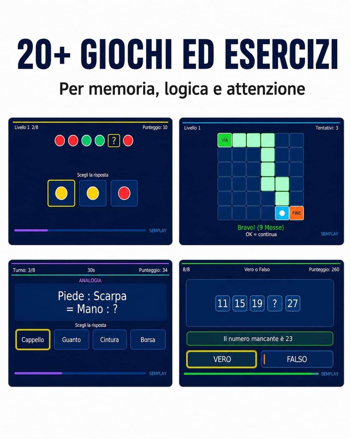 BrainTEN – Console per TV con 20+ Giochi Mentali per Anziani