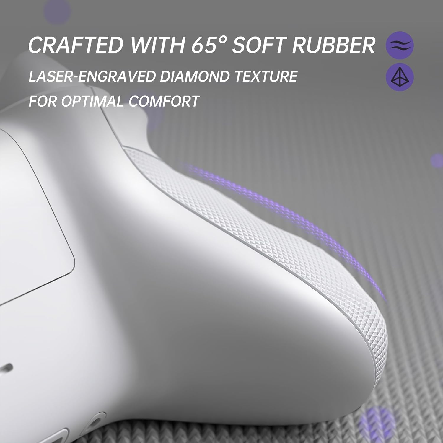 eXtremeRate Flexor Rubberized Side Rails Grips Trigger Stop Kit for Xbox Series X/S Controller, Anti-Slip Ergonomic Trigger Stopper Handle Grips for Xbox Core Controller – Frosted White