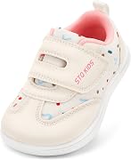 STQ KIDS Toddler Wide Toe Box Shoes Boys Girls Barefoot Sneakers | High Instep Friendly, Zero Drop, Non-Slip, Hook-and-Loop, Lightweight, Comfortable, Breathable, First Walker, Outdoor Play