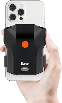 Eyoyo 1D Bluetooth Barcode Scanner Wireless, Back Clip Phone UPC USB Bar Code Reader with Battery Level Indicator Compatible with 4.7"-7.2" Android Phone, iPhone for Warehouse Book Library Inventory