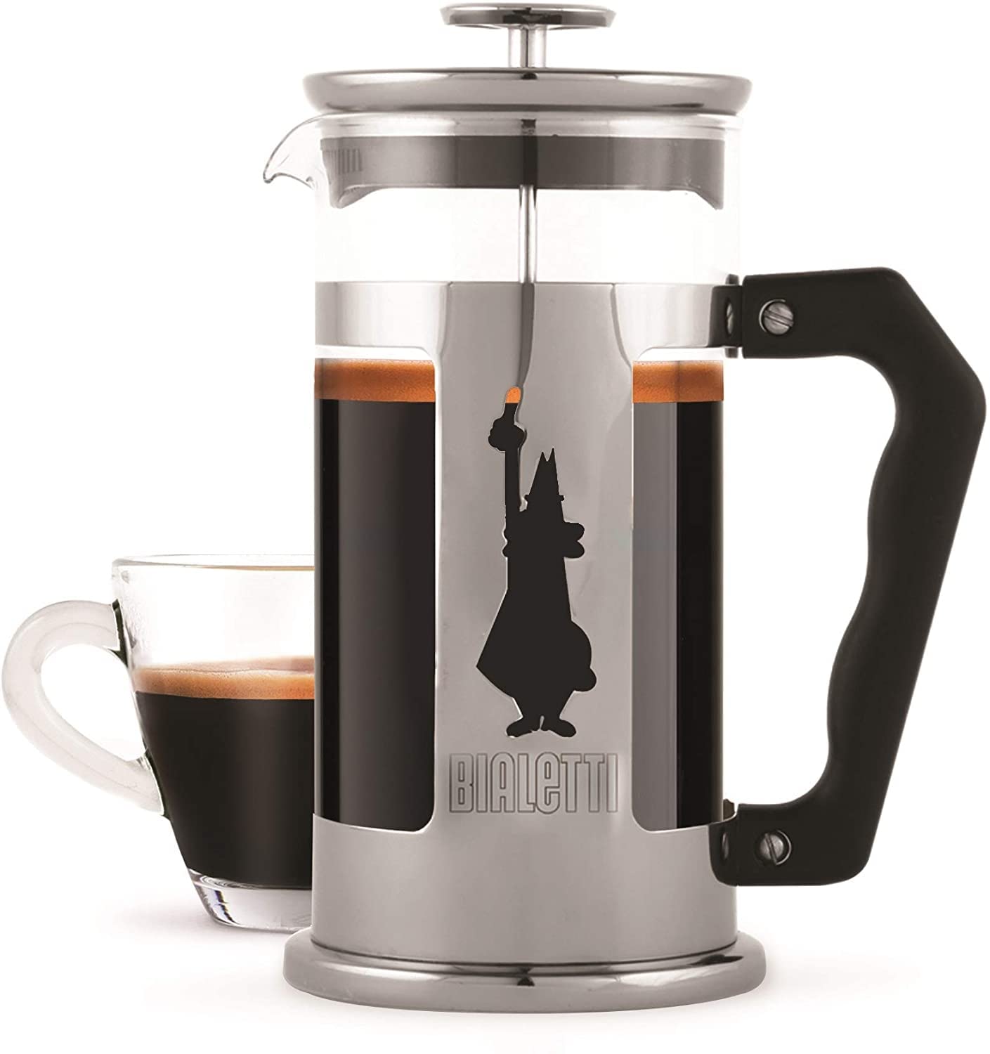 Bialetti Cafetière Piston Preziosa Bialetti 1 L, Verre borosilicate, Acier inoxydable, Marron, 8 Tasses