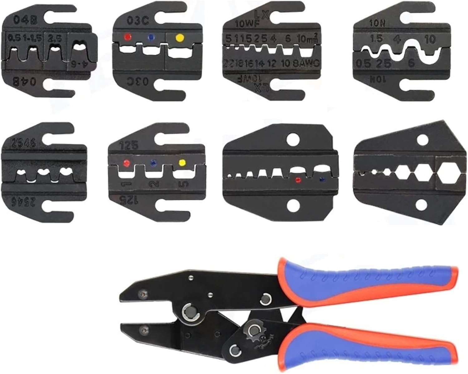 1pcs Crimping Pliers Jaw YF Pliers 9 inches For Spring Insert, Pre-Insulated, Waterproof, Tube Type, Coaxial Cable Termination(YF-06WF2C jaw)