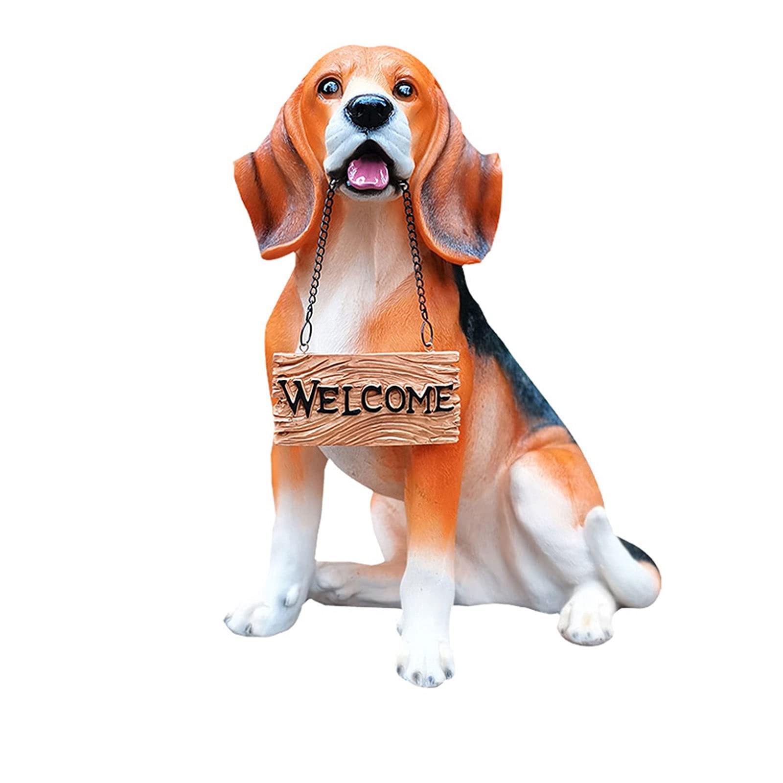 Ornements de jardin de chien statuette accueillante pour habiller un extérieur vide