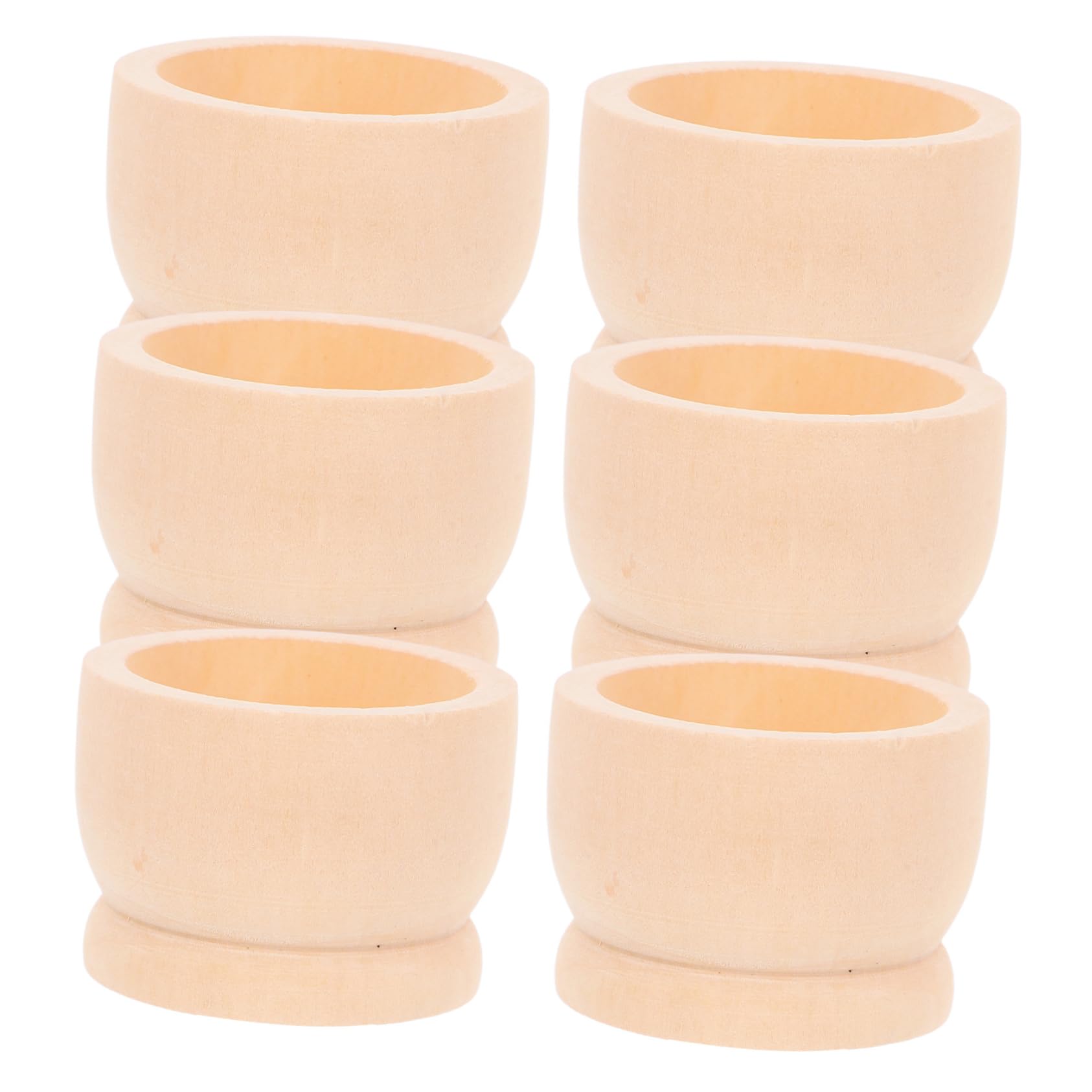HAKIDZEL 6pcs Wooden Egg Tray Eggs Color Your Own Cup Egg Display Stand Egg Stand Wooden Egg Holder Egg Cup Egg Holder Display Single Egg Holder Egg Rack Khaki