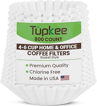 Basket Coffee Maker Filters 4-6 Cup, 800 Count, Made In USA