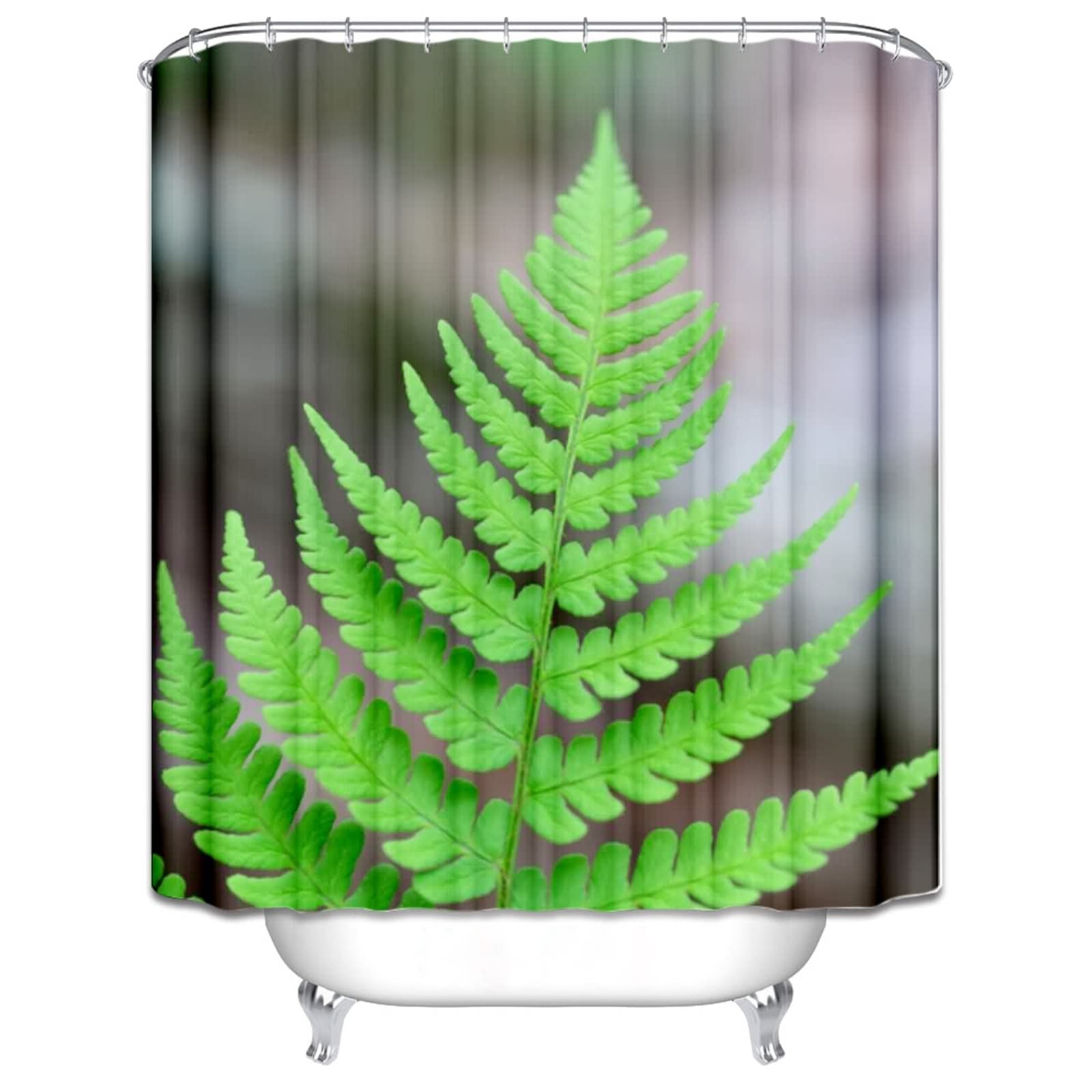 Tenda Doccia 150x200 Antimuffa, Poliestere Multicolore Foglia verde Tenda doccia con Grommets e ganci