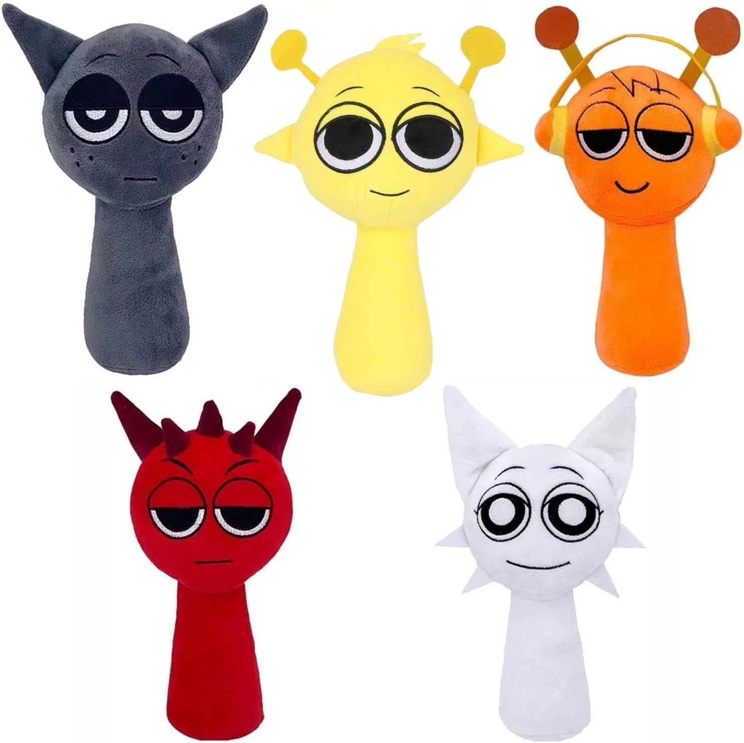 Sprunki Plush Toy, Cute Stuffed Anime Wenda Plushies Figure Doll, Soft Cartoon Horror Game Sprunki Plushie Pillow for Fans Boys Girls Adults Gifts(5PCS)