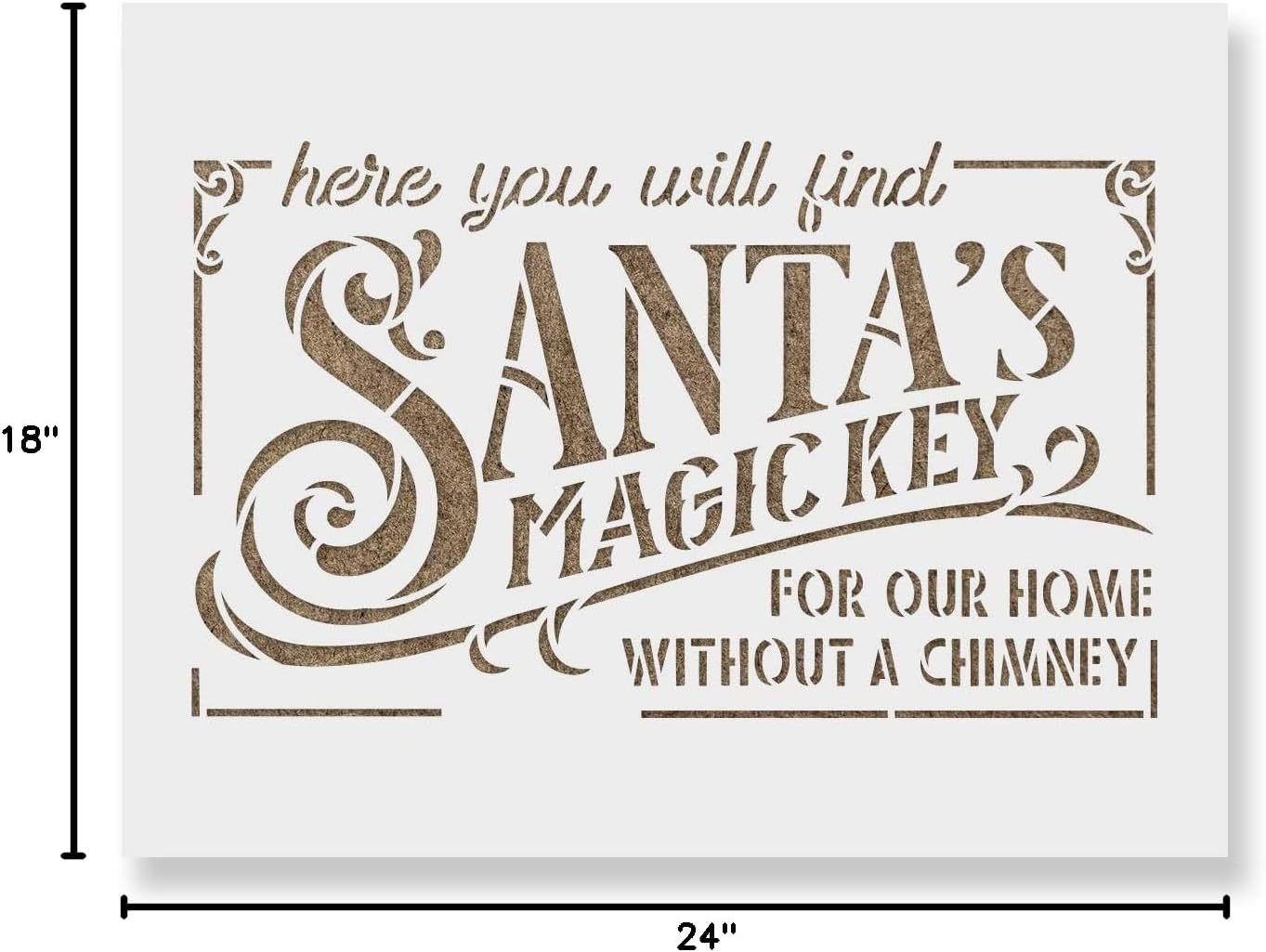 Santa's Magic Key Stencil - Key Stencil, Christmas Stencils, Magic Stencil, Christmas Stencil, Santa's Stencil