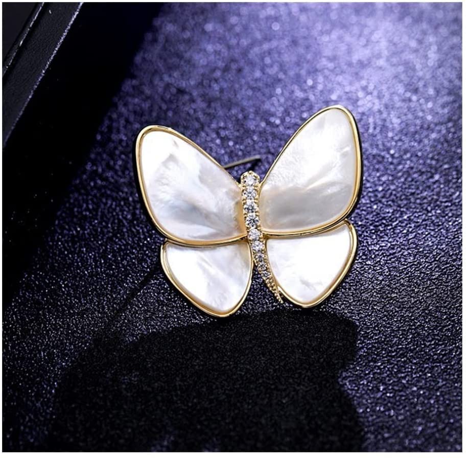 Spilla da Donna Farfalla in Metallo Strass intarsiato, Spilla, pinerium Bianco, pneumopatia, Decorazione Giacca Giacca Versatile Fiore al Seno
