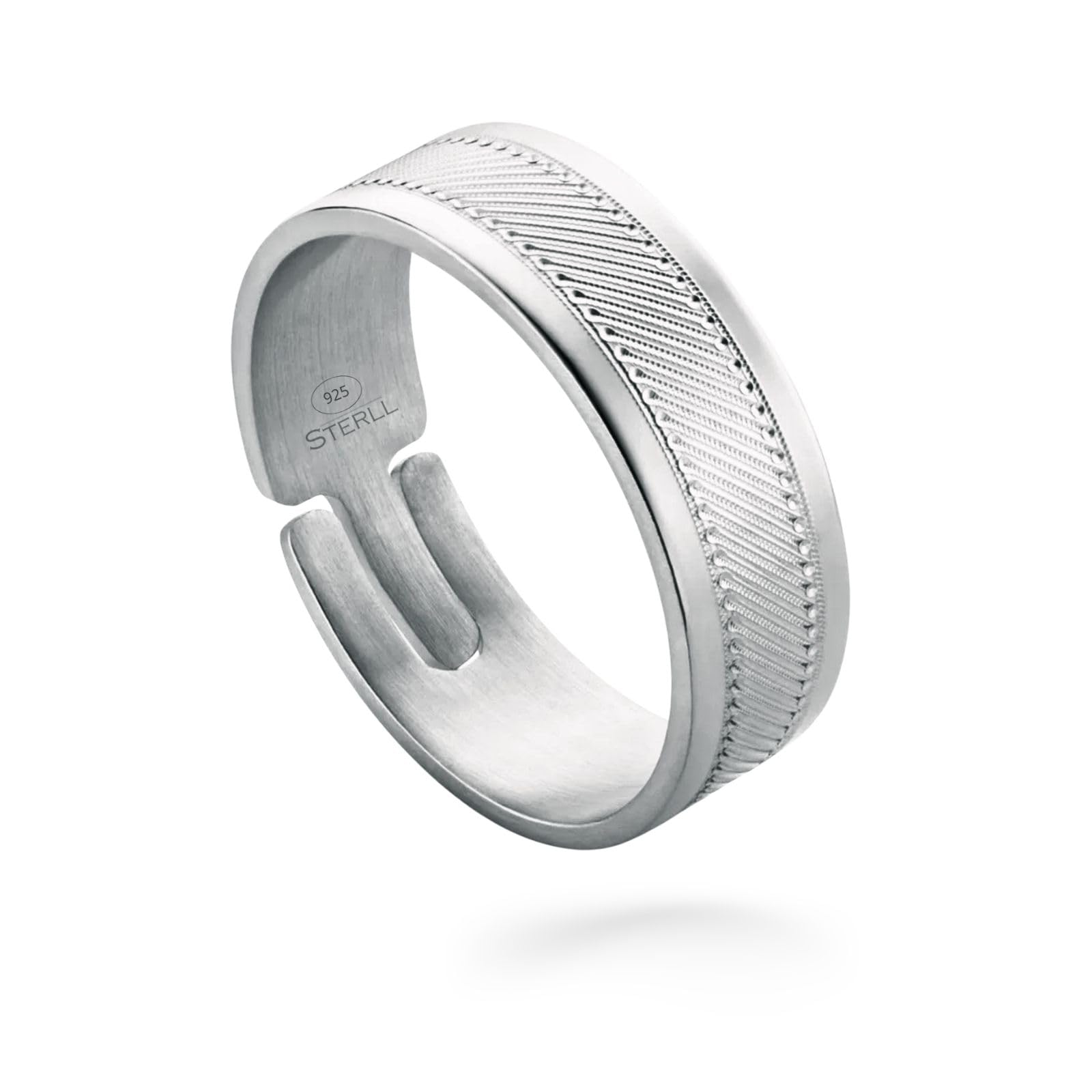 Anello Maschile In Argento Sterling 925 Senza Nichel Con Misura Regolabile 20mm X 12mm