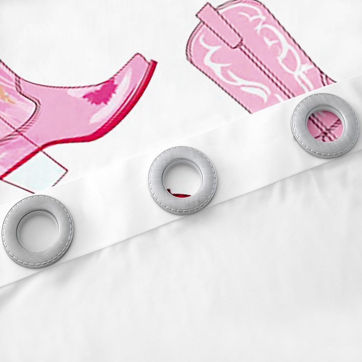 Manfei Cowgirl Kids Blackout Curtain,Princess Bow-tie Dreamy Bowknot Window Drapes for Girls Women,Cowboy Boots Hats Disco Ball Pink White Window Treatments Grommet Top 2 Panel Set,38Wx45L inch