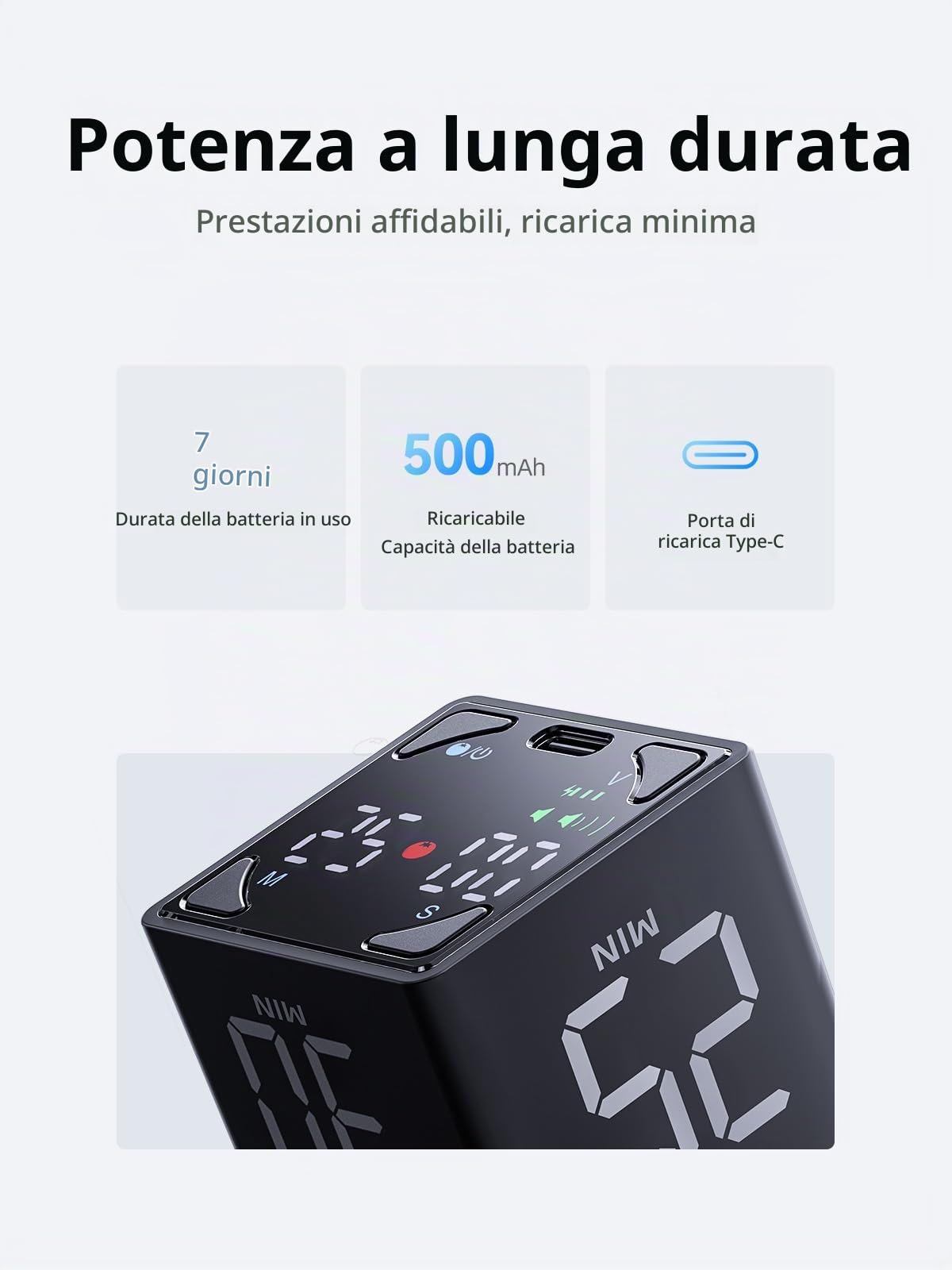 Ticktime T4 Pomodoro Timer Per Studio, Lavoro, Attività, ADHD, Cucina | Timer Pomodoro, Flip 5/25/30/60 min Countdown, Timer e Cronometro, 3 Opzioni Avviso, Display Chiaro, Flip Pausa & Riprendi