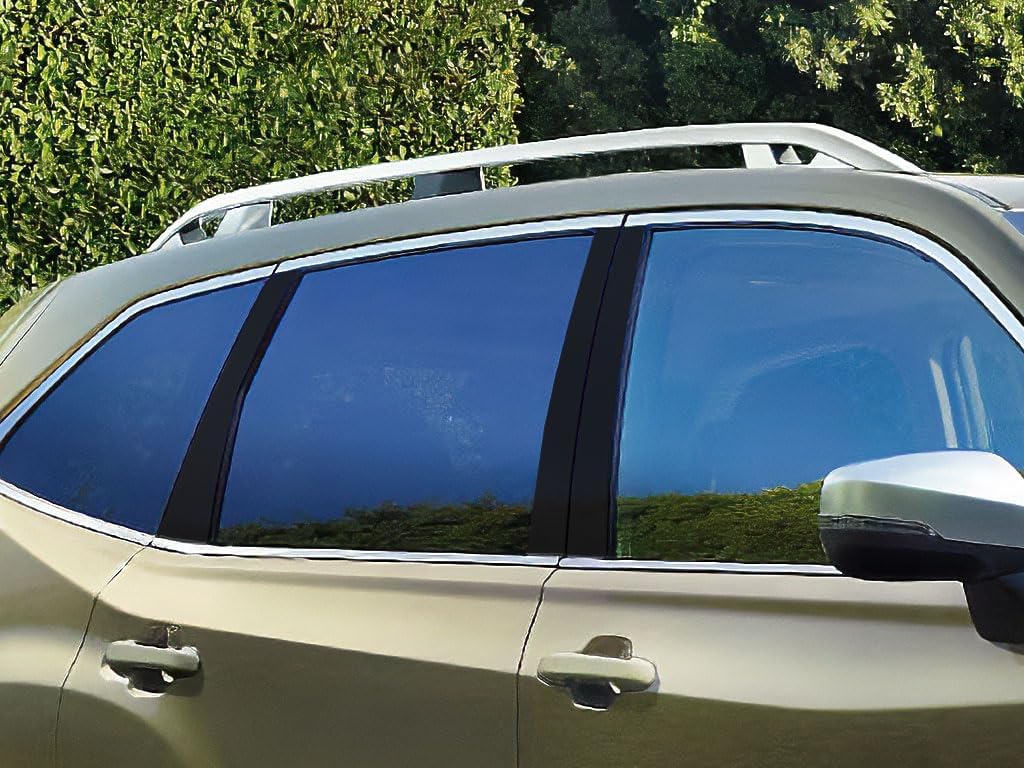 Rvinyl Pillar Post Pre Cut Window Trim Kits in Matte Black Compatible with Subaru Forester 2019-2024 - Adhesive Backs