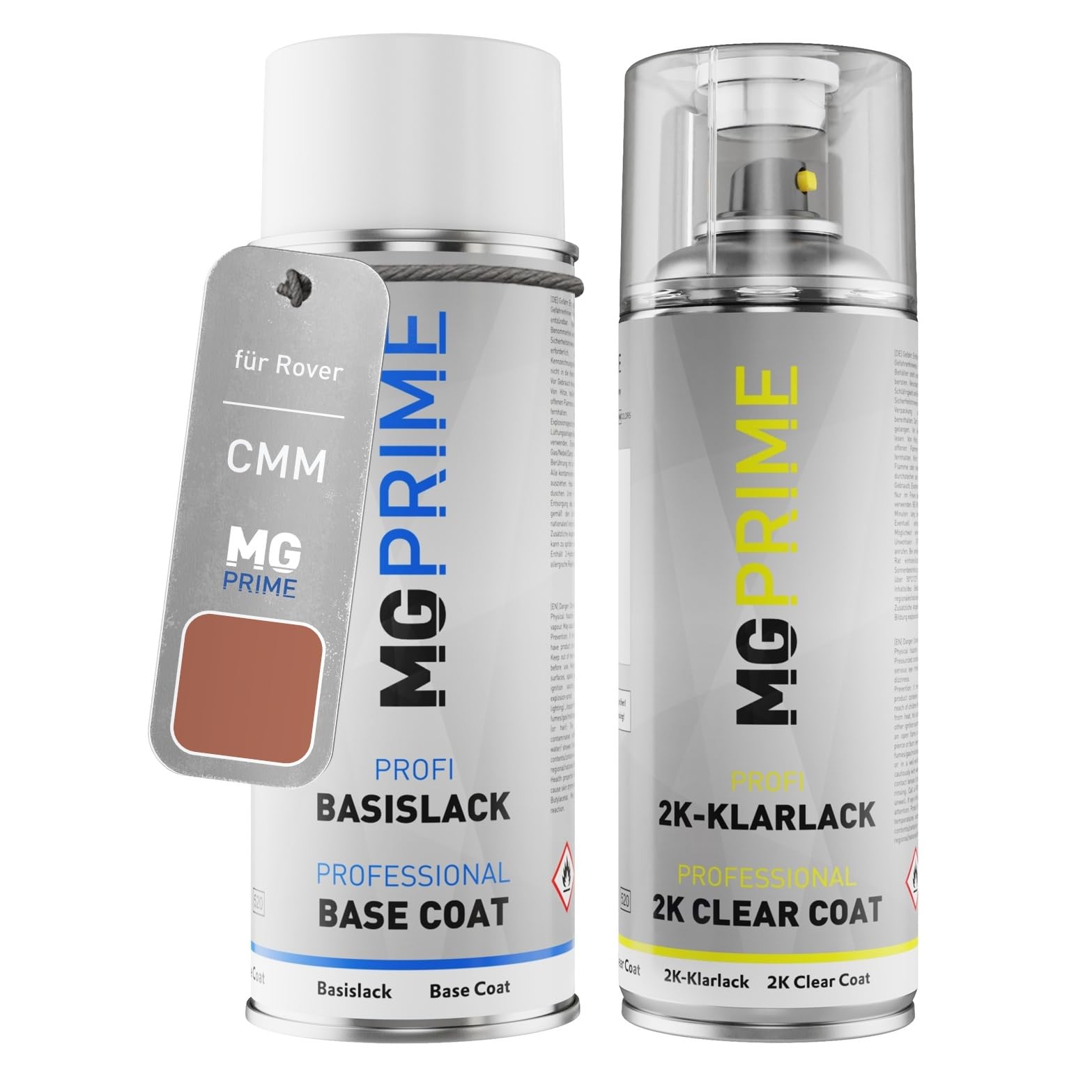 MG PRIME Car paint 2K spray can set for Rover CMM / BLVC383 Rose Pink Metallic/Rose Metallic Base coat 2K clear coat spray can