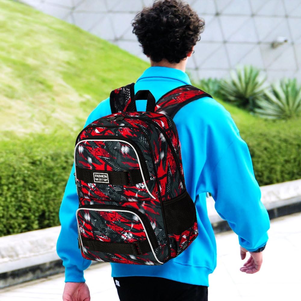 3Pcs Backpack for Girls Boys, 17 Inches Women Men School Bookbag Set for Teens College, Laptop Backpacks with Lunch Box