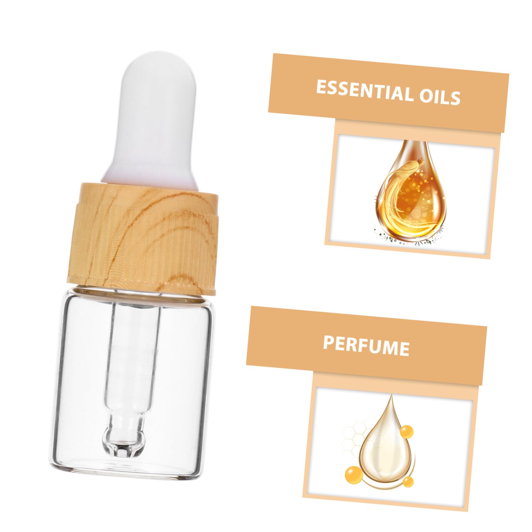 Healeved Stk Glastropfer mit Holzmaserung Flüssigkeitsspender Mini-Sprühflasche refillable perfume bottle glasflasche mit pipette Sprühflaschen für Haare Sprühflaschen zum Beschlagen