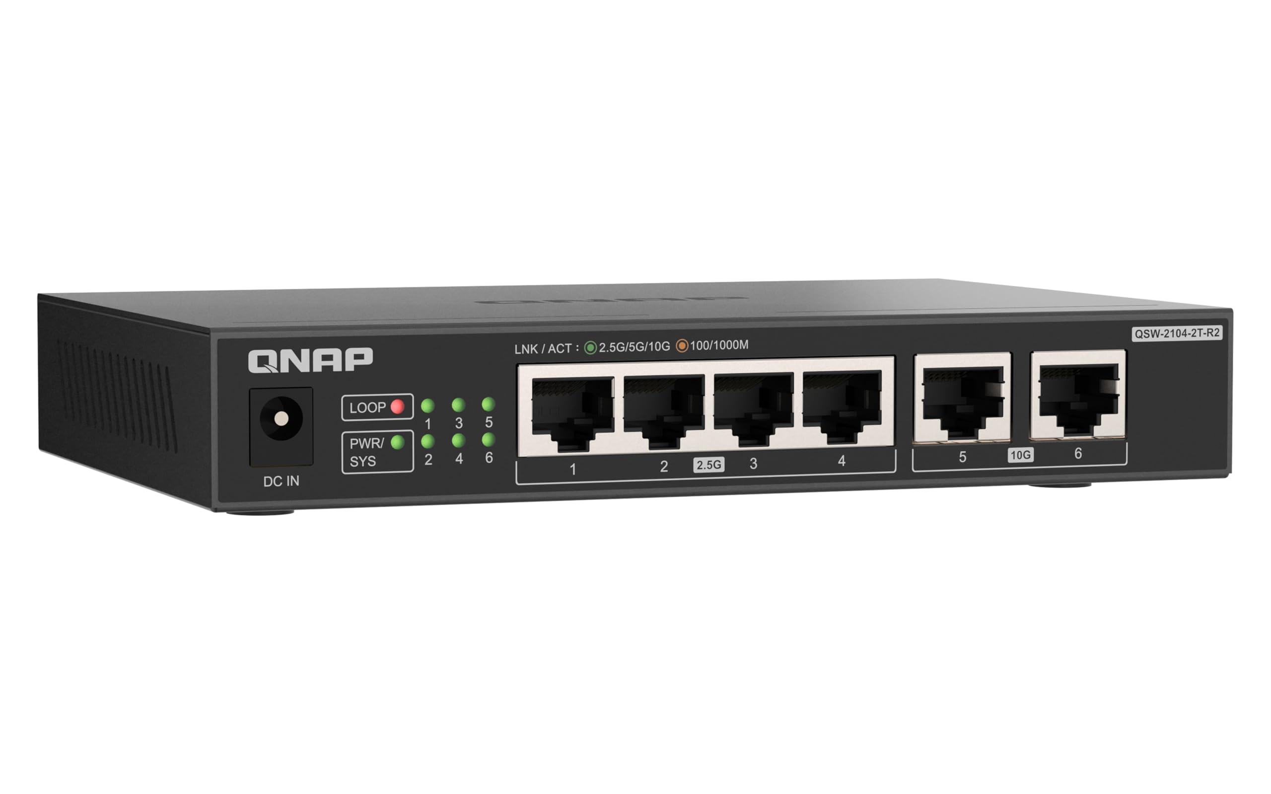 Qnap QsW-2104-2T-R2 Unmanaged Desktop Switch 4x 2.5gbe 2x 10gbe Rj45 (qsW-2104-2T-R2)