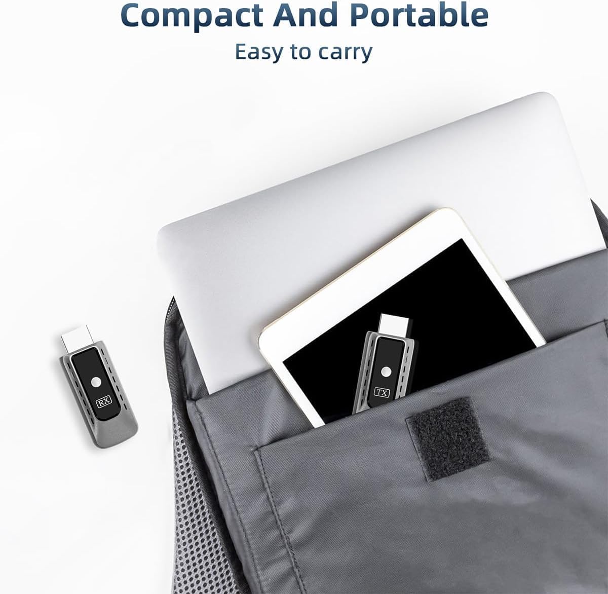 Wireless HDMI Transmitter & Receiver Kit, 4K to 1080P Converter with Dual-Band 2.4G/5GHz WiFi, Plug & Play HDMI Extender for HD Streaming from Laptop/PC/Projector to TV/Monitor