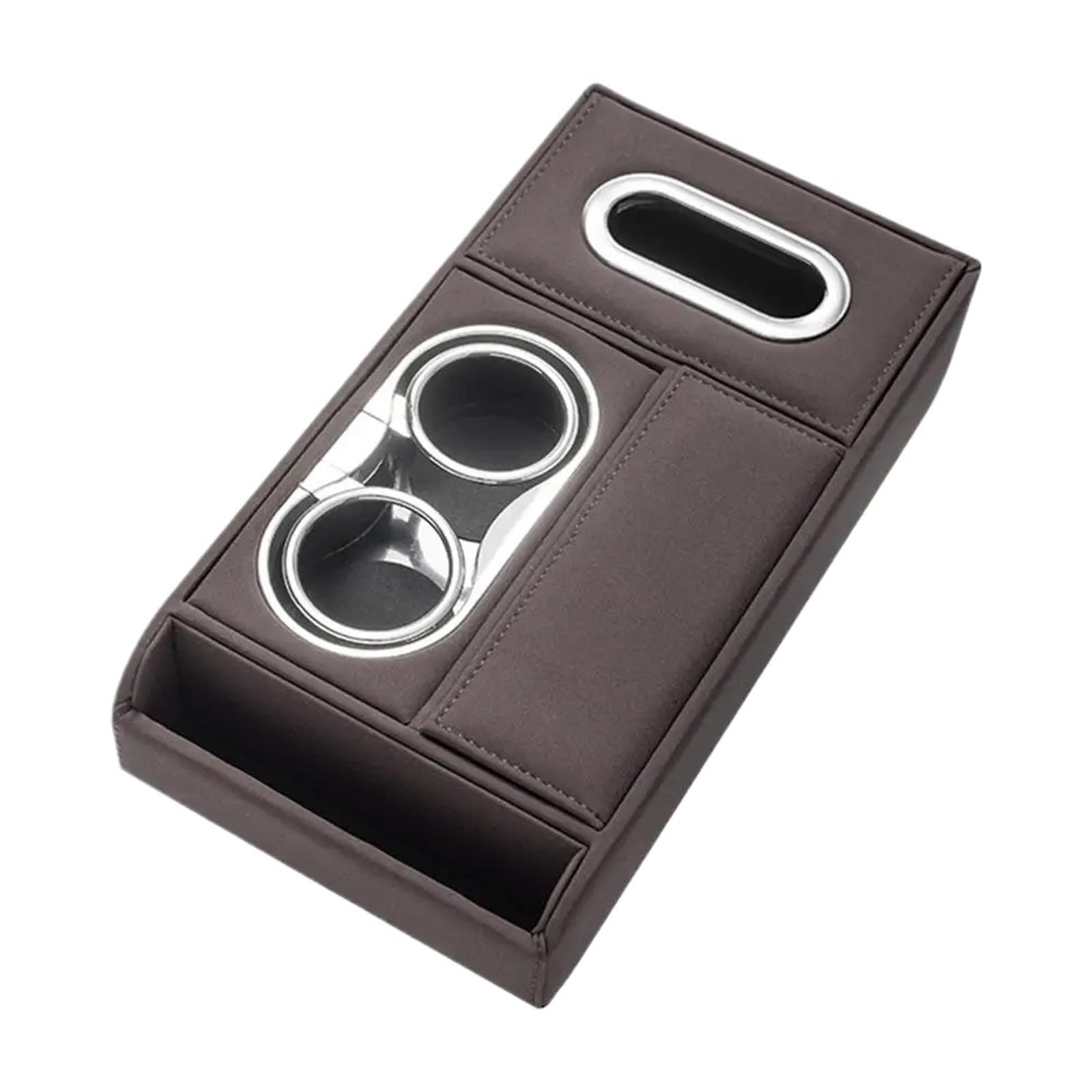 POZMNGTI Armrest Compartment Center Console Organizer Waterproof PU Leather Organizer Center Console Storage Organizer Armrest Box Heightening Pad(Brown)