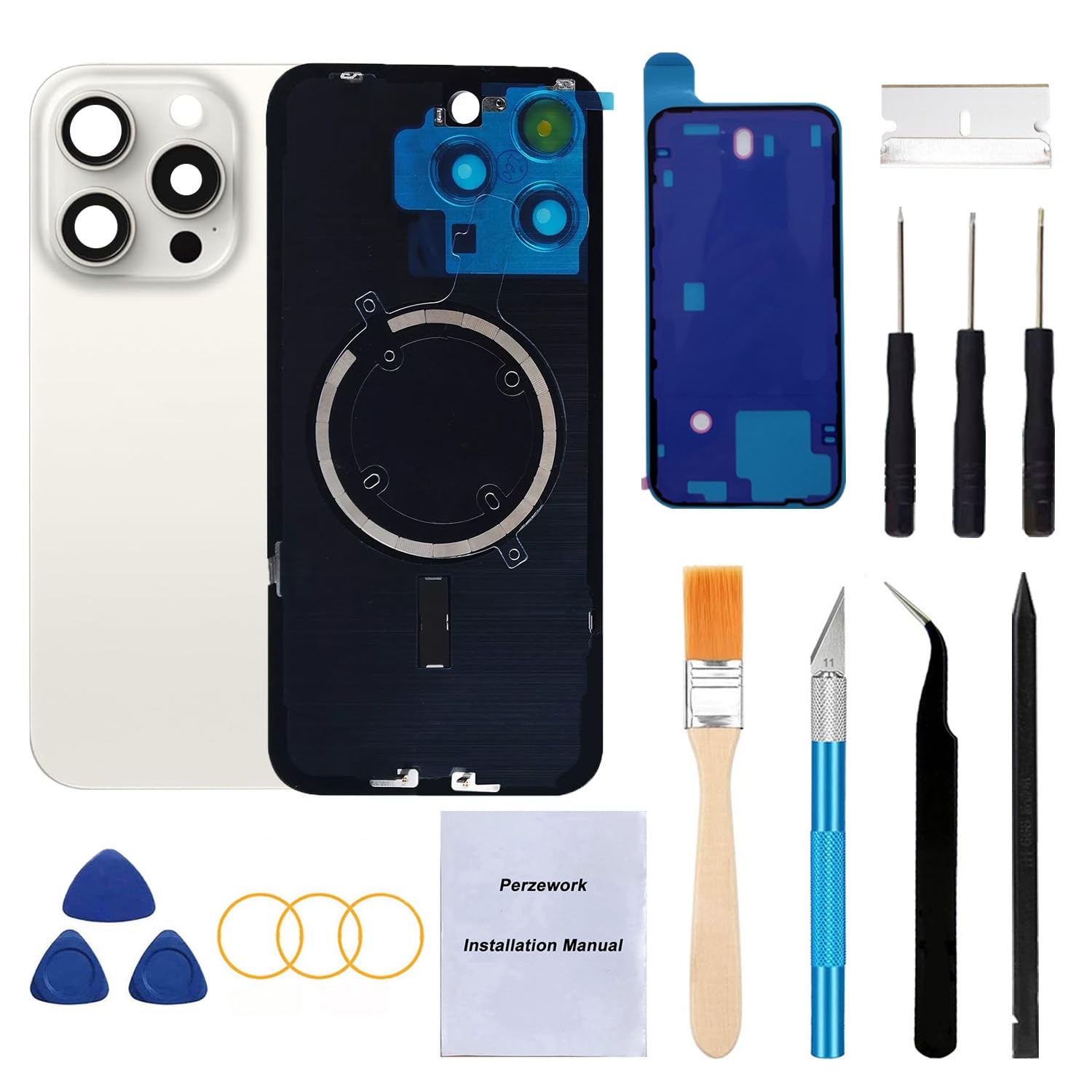Amazon.com: Perzework Rear Back Glass Replacement for iPhone 15