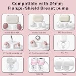 6pcs Insérer les brides 17mm Compatible avec Momcozy M9/M6/M5/S12 pro/S9 pro/Medela/eufy/Lansinoh/Bellababy/KISSBOBO/S21 Accessoires de remplacement de pompe à sein, pour 24mm Pompe à sein