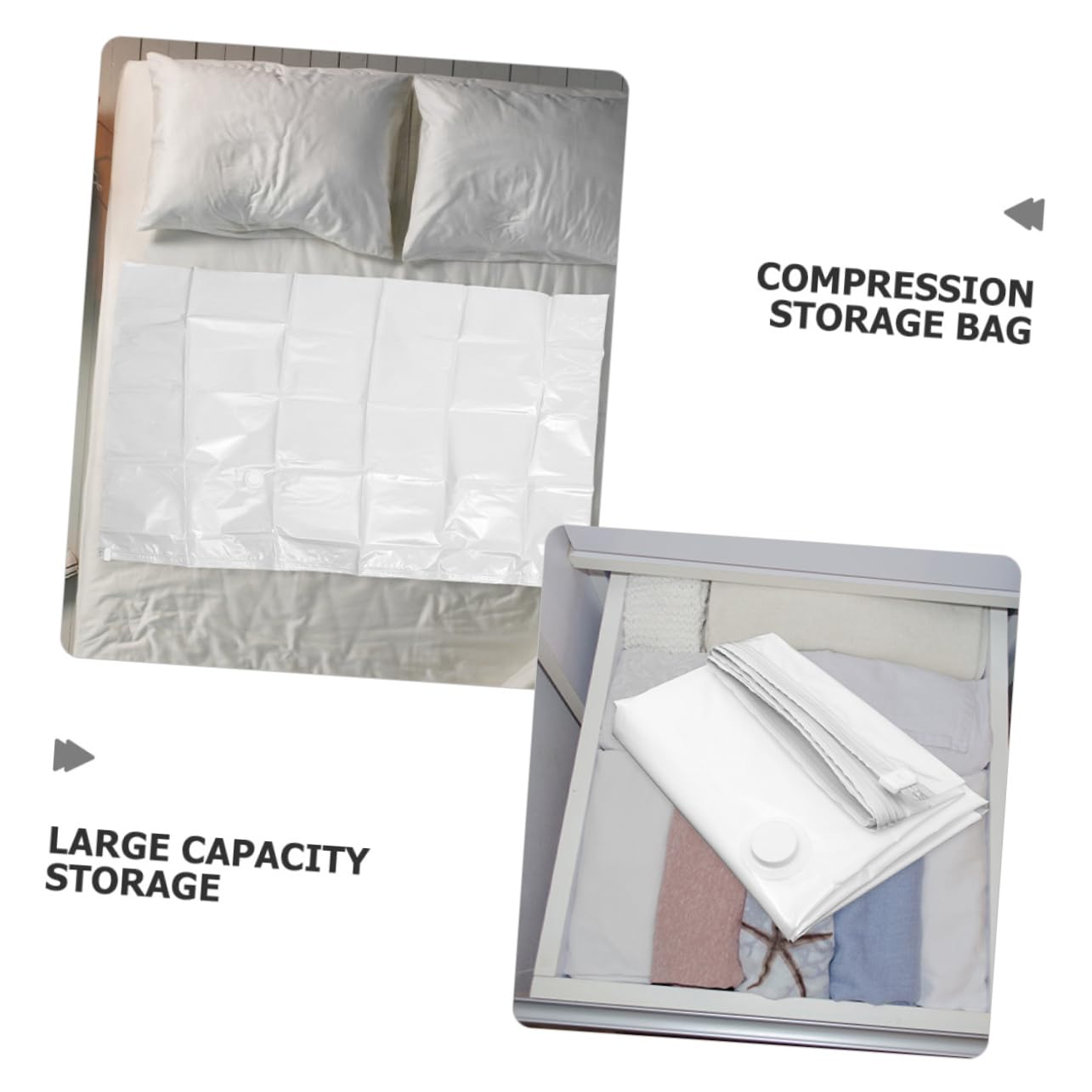 Bolsa de Vacío para Colchones 150x100 Cm, 2 Piezas Gruesas | Pa y Pe, Reutilizables, Protección contra Humedad, Gran Capacidad para Colchas y Ropa
