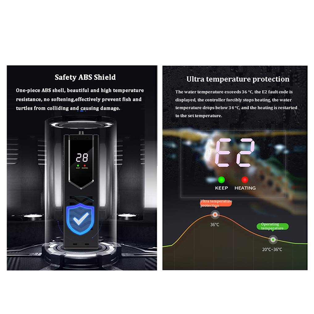 Réchauffeur d'aquarium Submersible, 50W / 100W / 500W / 800W / 1000W, Réchauffeur d'aquarium PID avec contrôleur de température Externe, Affichage à LED Visible, Protection Contre la surchauffe