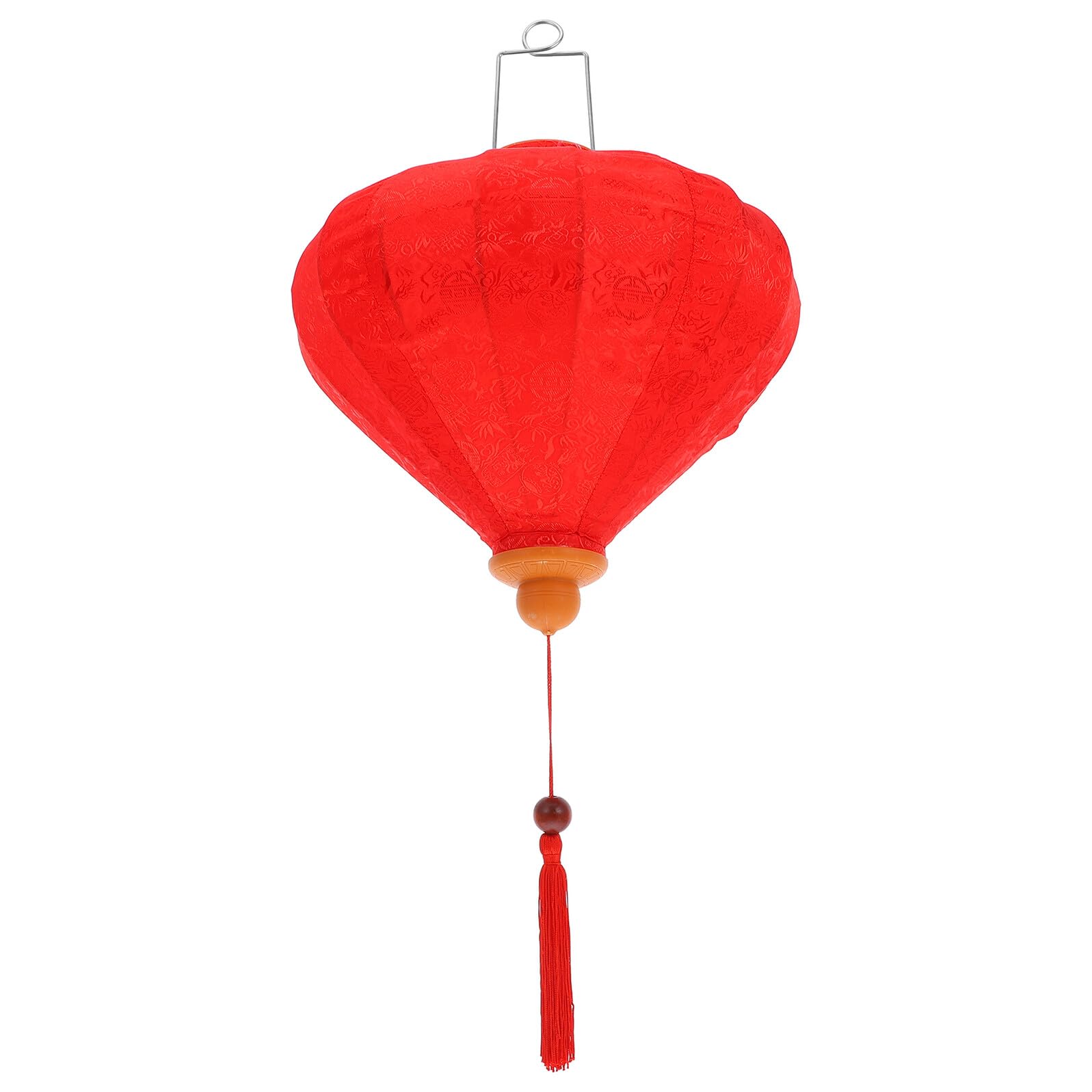 Lanterne Suspendue Vietnamienne en Soie Rouge Diamant 30cm