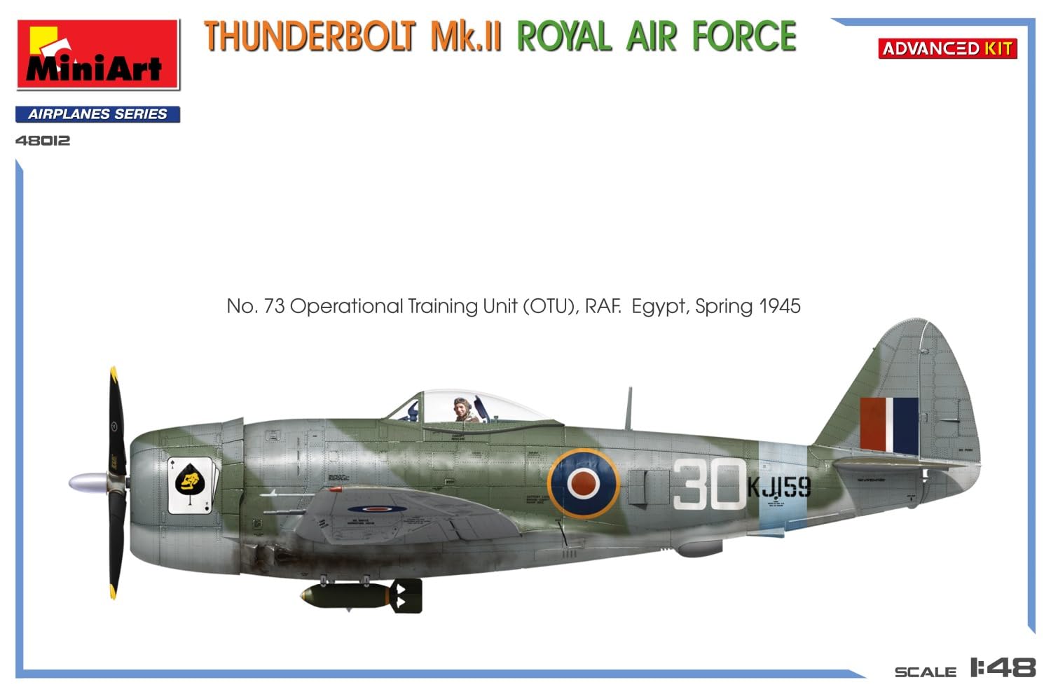 Mini Art 48012 1:48 Thunderbolt Mk. II ADV. Kit - wierna replika, modelarstwo, plastikowy zestaw do budowania, majsterkowanie, hobby, klejenie, zestaw modelarski, montaż, nielakierowany