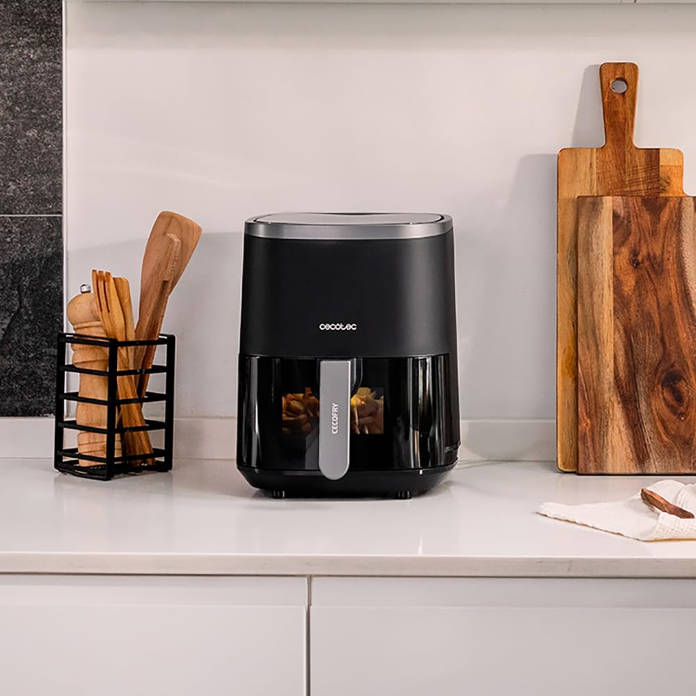 Cecotec Friteuse à Air sans Huile de 4 L avec Fenêtre Cecofry Fantastik Window 4000. Air Fryer. 1400 W, 9 Menus, Contrôle Tactile, Technologie PerfectCoo, 80-200ºC, Temps Ajustable | Avec fenêtre Cecofry Fantastik Window 4000, Air Fryer, 1400 W, 9 menus,