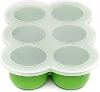 Vista 9 de WeeSprout Bandeja de silicona para congelador con tapa con clip, contenedor perfecto para almacenamiento de alimentos caseros para bebés, verduras