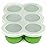 WeeSprout Silicone Freezer Tray with Clip on Lid Perfect Food Storage Container for Homemade Baby Food, Vegetable, Fruit Purees, and Breast Milk (Bright Green, Six 3 Ounce Sections)