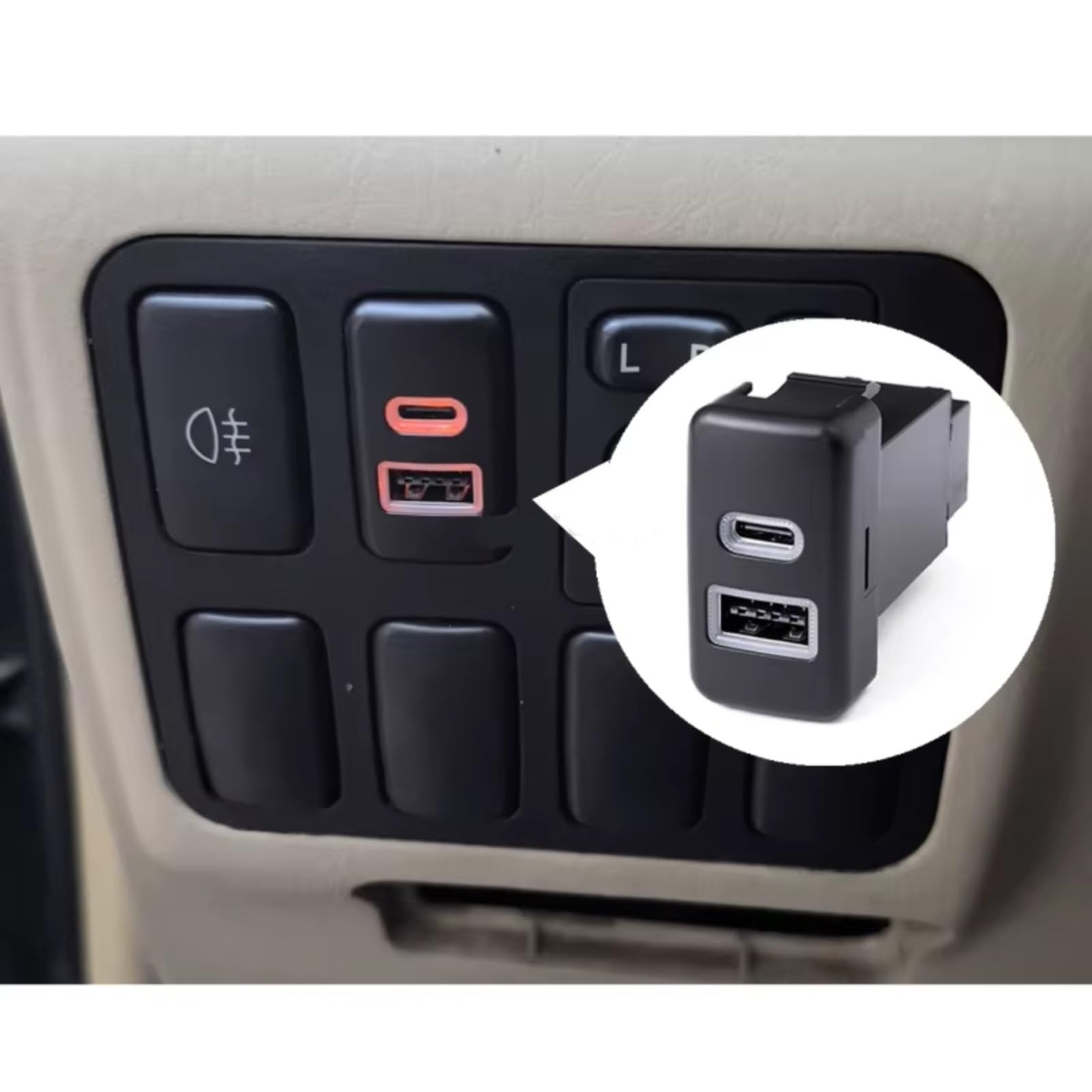 Prise USB Pour Console Compatible Avec Toyota Old Pour LC120 Pour Prado Voiture Chargeur, Double PD Prise De Charge Pour Type C Interface USB AUX voiture