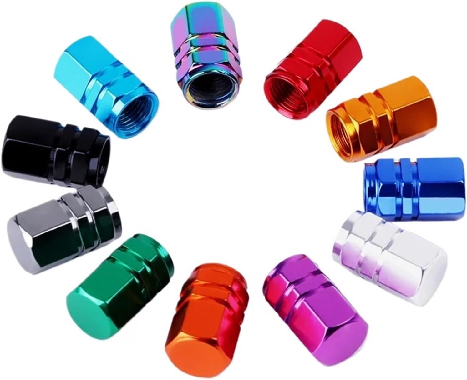 Aluminum Alloy Car Wheel Tire Valve Caps Tyre Rim Stem Covers Airdust Waterproof for Automobiles Motorcycles Trucks Bikes(Gray10PCS)