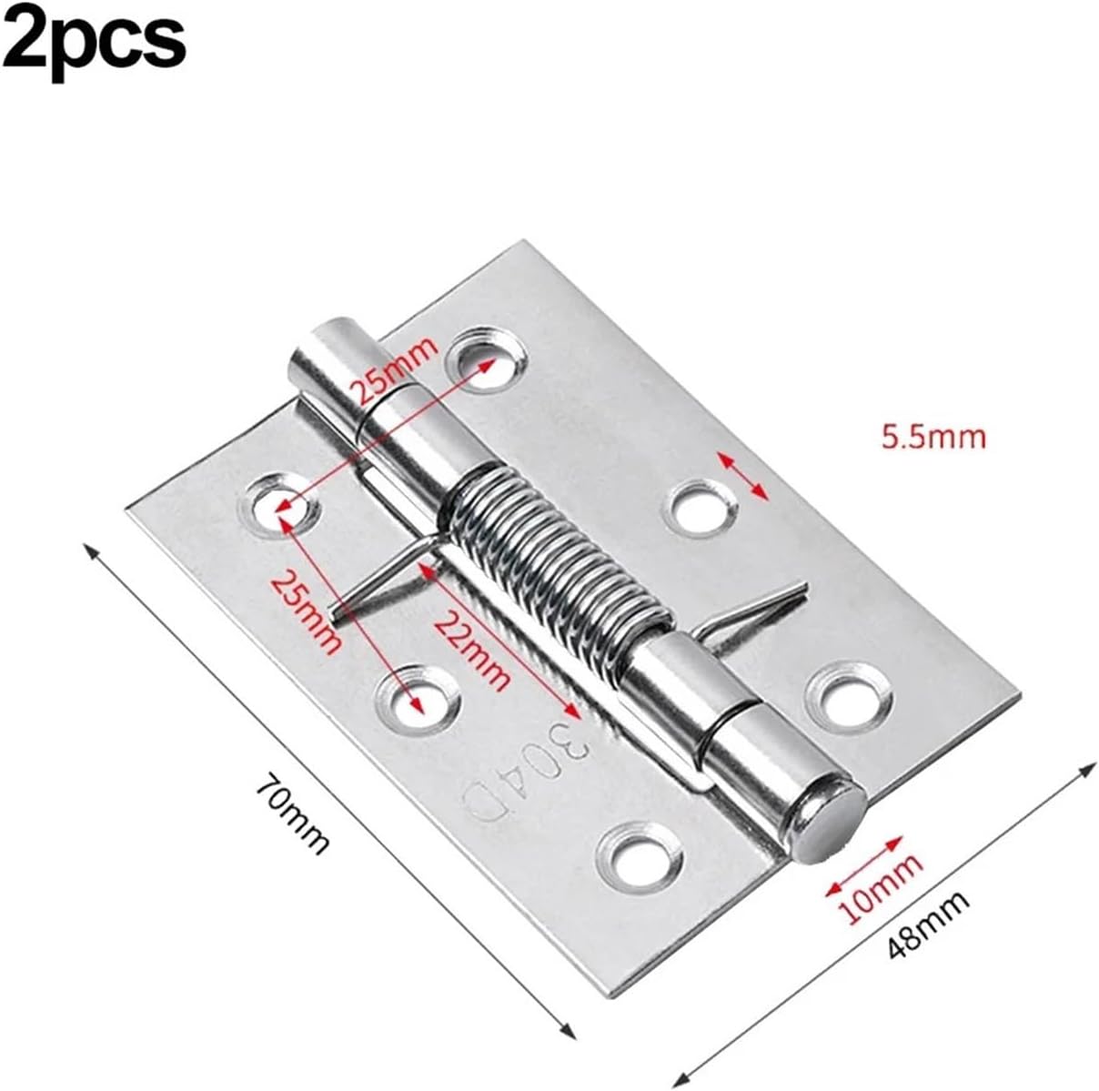 Frame Concealed Cabinet Door Hinge 2pcs Self Closing Spring Stainless Steel Hinge for Cabinets Door Closer Automatic Rebound Furniture(3inch)