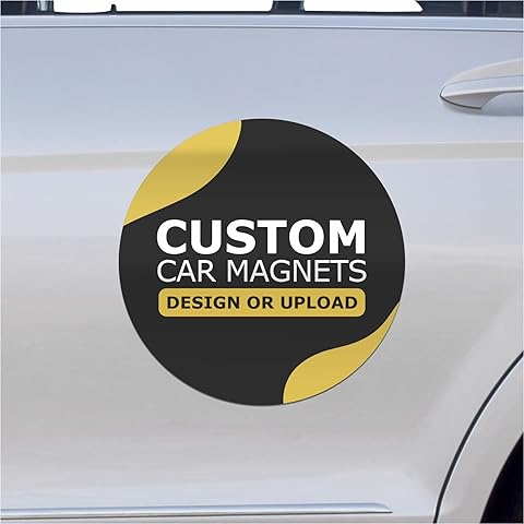 GotPrint 2 Pack, Custom Car Magnets for Businesses | Vehicle Magnet Sign for Cars, Trucks | Car Door Magnets | Personalized Design Your Text with Any Shape, Color, 18x18 Circle