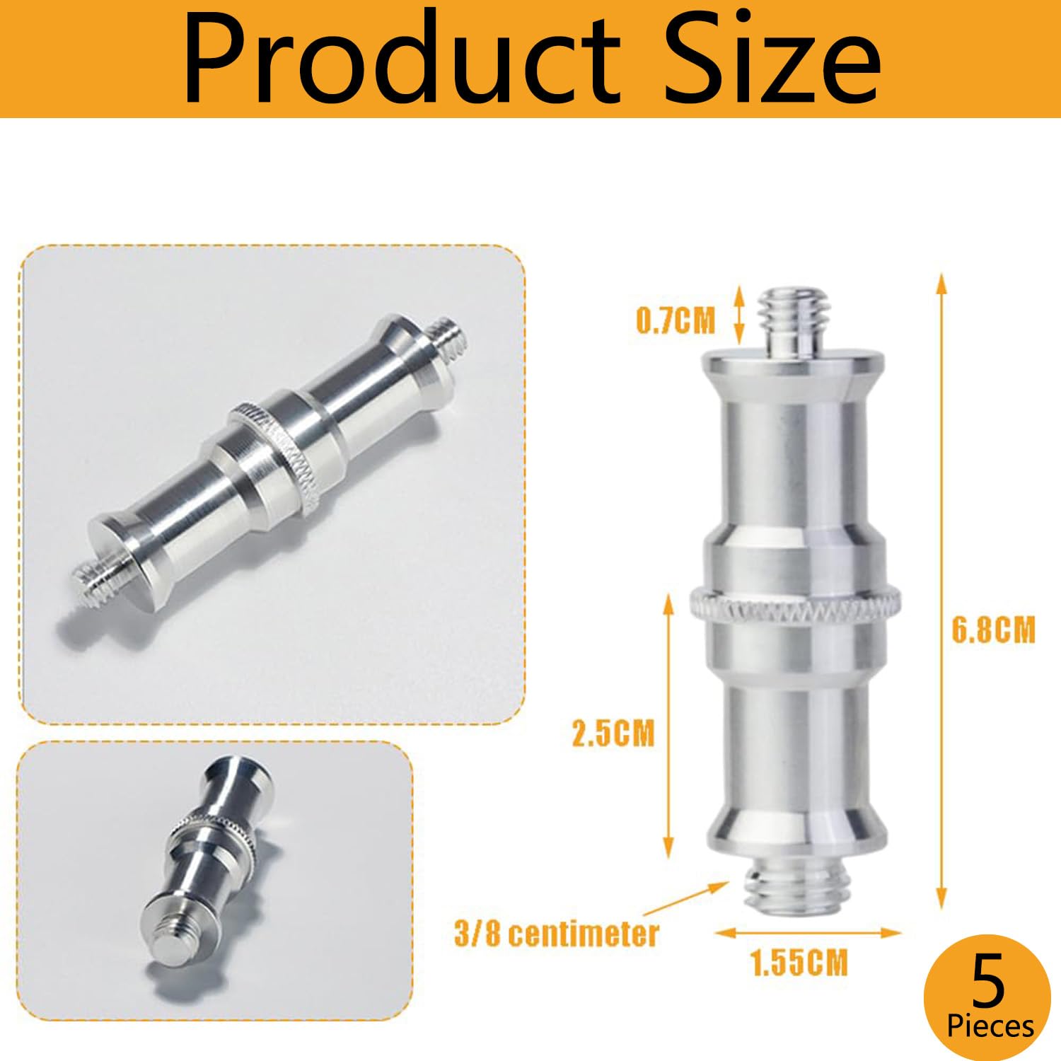 Vite Adattatore Piede Flash Studio, Spigot In Metallo Con Filettatura, Adattatore Piede Flash Studio, Spigot In Metallo Con Filettatura 1/4 3/8, Non Facile Da Arrugginire