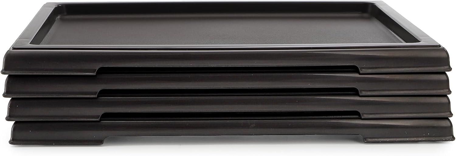 ZEAYEA 4 Pack Bonsai Humidity Plant Tray, Plant Water Catcher Tray for Indoors and Outdoors, Rectangle Plastic Plant Saucers for Cactus, Succulents, Bonsai Tree, 11.5" x 8.5" x 0.7"