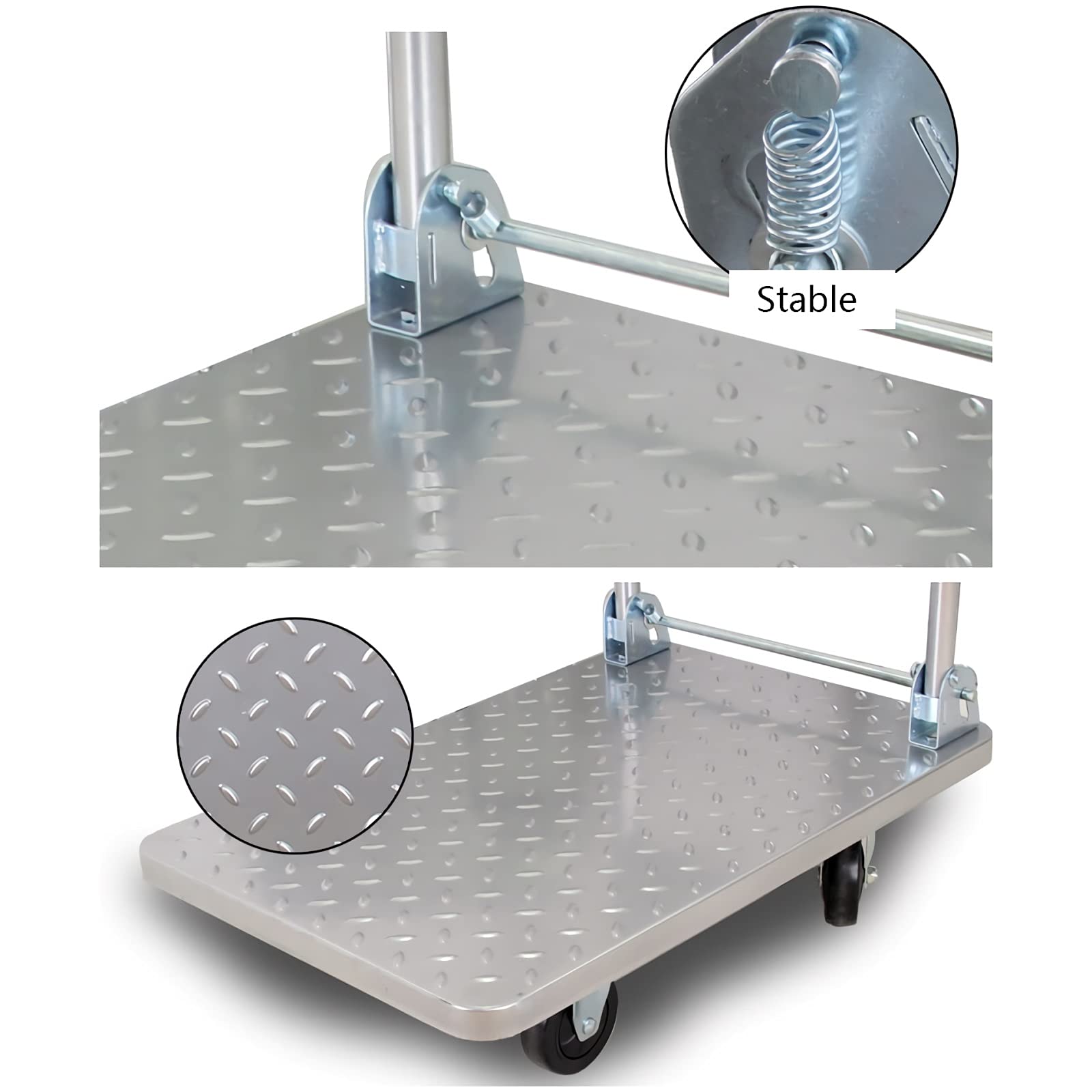 Carrelli a Piattaforma Acciaio for camion piattaforma pesante Acciaio Grande carrello a mano pieghevole con manico e ruote girevoli for valigie bagagli Merci carrello mobile Carrello a Mano ( Size : 7