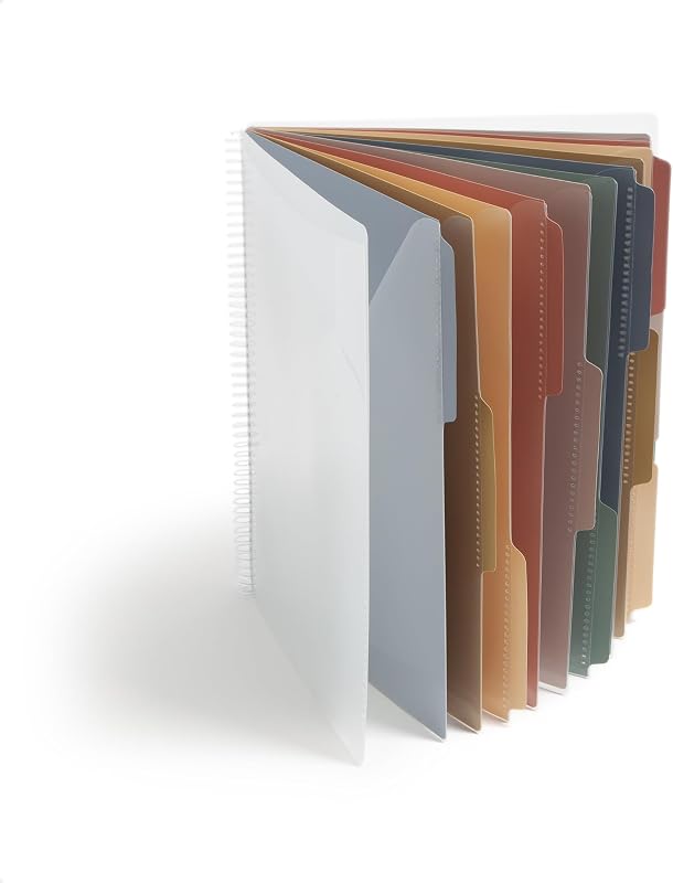 Project Organizer, Office Supplies, 24 Pockets, Clear Cover with Assorted Bright Tabs, Tear Resistant Poly File Organizer, Document Organizer with 1/3-Cut Tabs, Letter Size (89213)