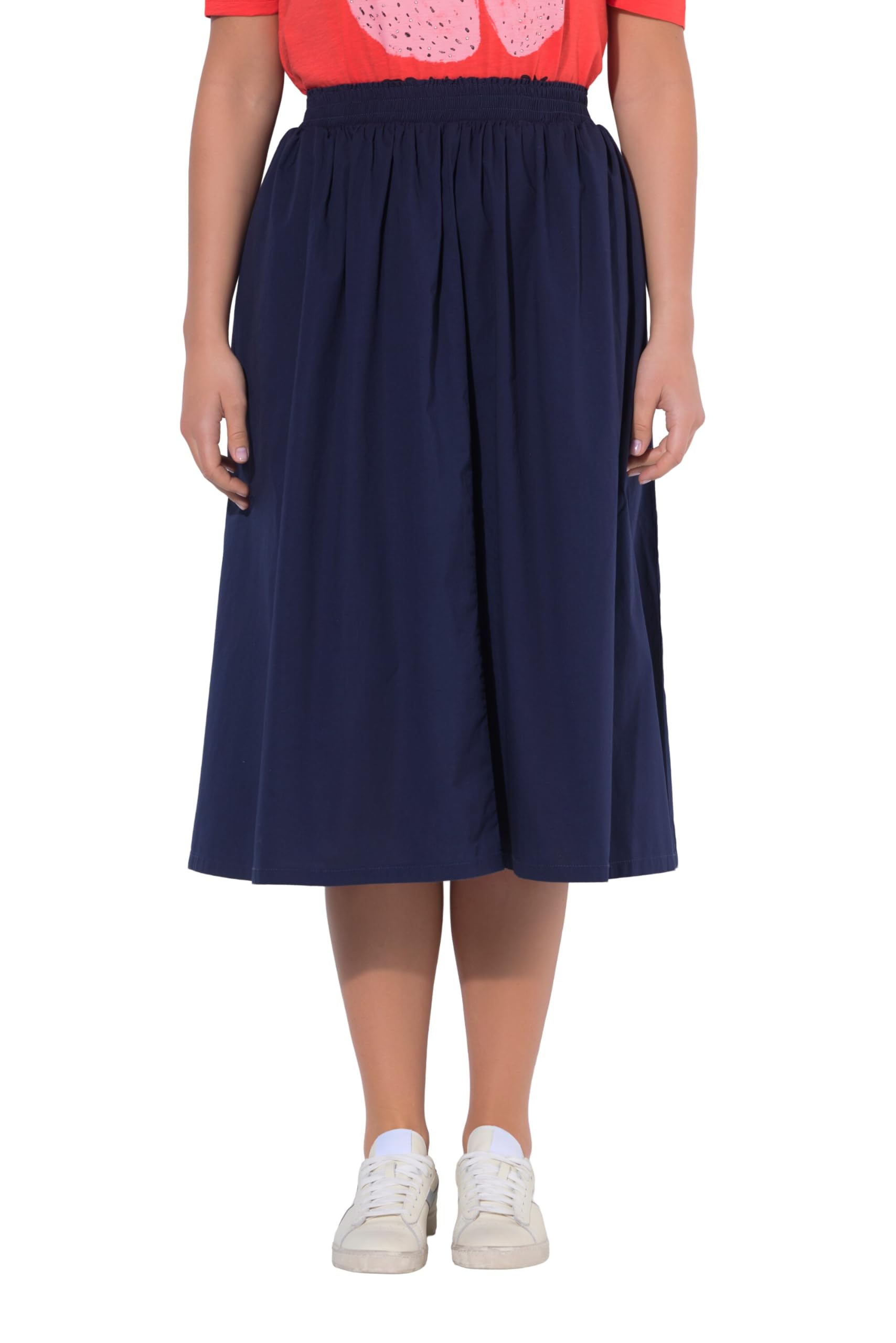 Ulla Popken Damen große Größen Übergrößen Plus Size Midirock, A-Linie, Elastikbund, Stretchkomfort 846942