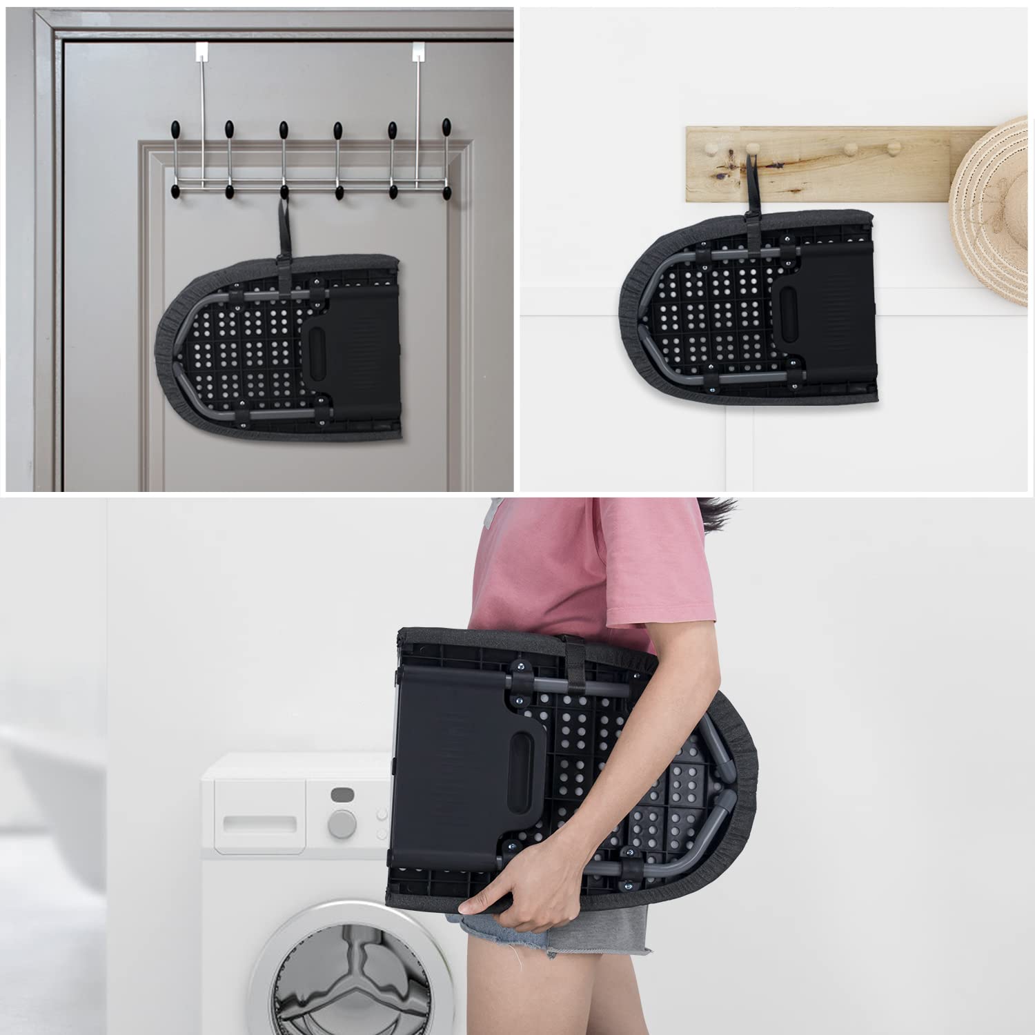 Duwee Cavalletto per Stirare, Tavola da stiro pieghevole, copertura resistente al calore con rivestimento imbottito spesso