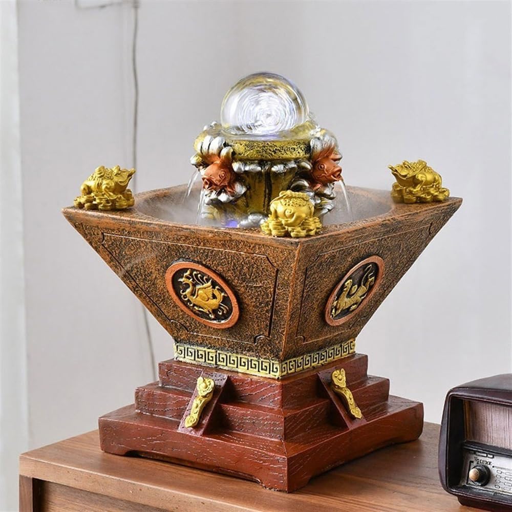 Tabletop Fountain Office Treasure Inviting Wealth Fountain Desktop Ornaments Indoor Decorations Zen Water Features Desktop Fountain
