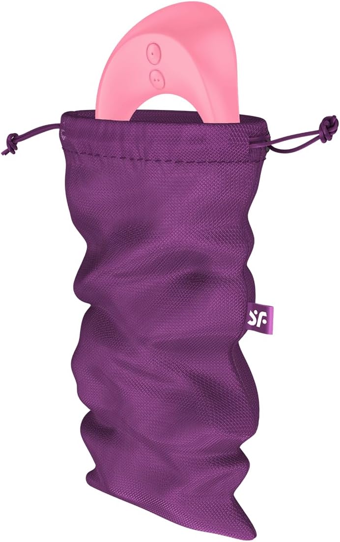 Satisfyer Treasure Bag Size M | Drawstring Storage Bag for Adult Sex Toy - Soft Material, Discreet, Travel Friendly (Lilac)