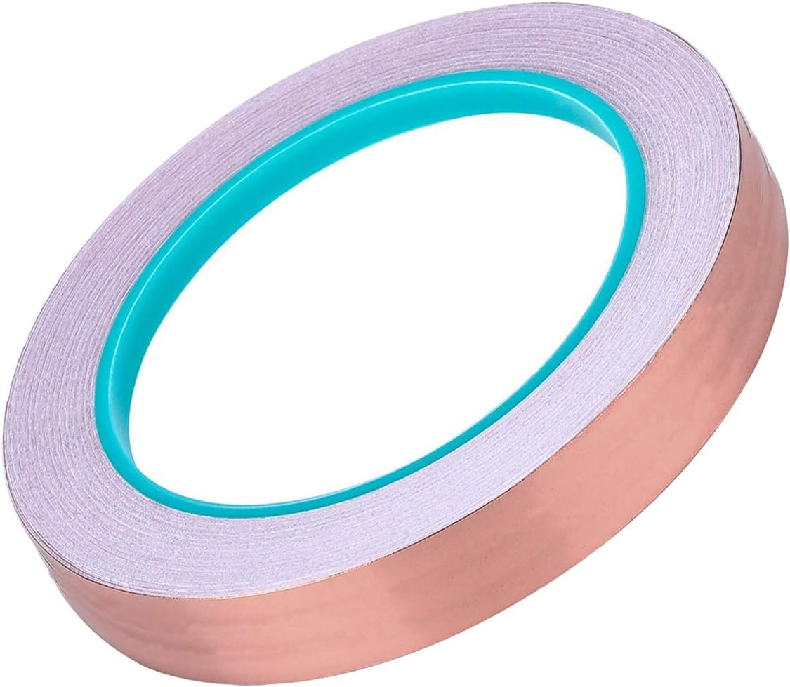 Zehhe Copper Foil Tape with Double-Sided Conductive - EMI Shielding,Stained Glass,Soldering,Electrical Repairs,Paper Circuits,Grounding (1/2inch)